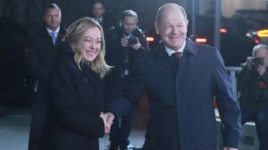 Meloni zu Regierungskonsultationen in Berlin empfangen