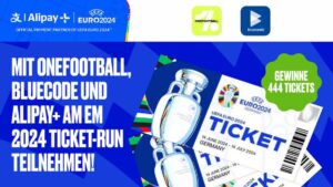 OneFootball und Bluecode starten pünktlich zur Fußball-EM großes Ticket-Gewinnspiel mit 444 EM-Tickets in Partnerschaft mit Alipay+