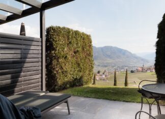 Aussicht auf Ausblick Küglerhof in Südtirol zimmer südterasse