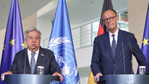 Merz sagt bei Guterres-Besuch auch künftig UN-Beitragszahlungen zu